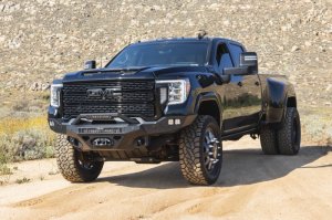 GMC Sierra 2500 Front Bumper - DV8 Offroad - Spec Series - Micro-texture black powder coat with satin black accents - `20-`23